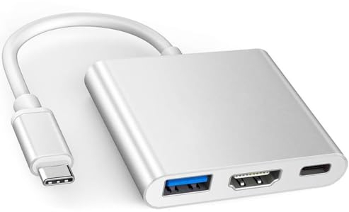 Adaptateur multiport USB C vers HDMI pour iPhone 15 MacBook Pro Air iPad Pro, hub AV numérique de type C certifié Apple MFi, avec HDMI 4K @ 60 Hz, USB 3.0, 100 W PD compatible avec Samsung Galaxy,