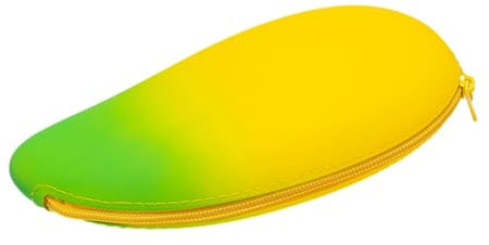 Shienfir Kaktus Federmäppchen Obst Gemüse geformt Silikon Federmäppchen mit glattem Reißverschluss Entzückende langlebige Stift-Aufbewahrungstasche für Schule Soft Touch Federmäppchen, gelb, xxl