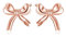 Reffeer Ohrstecker aus massivem 925er-Sterlingsilber mit Schleife für Damen, kleine Band-Ohrstecker mit Schleife (C-Roségold)