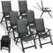 tillvex Gartenstuhl Premium 6er Set klappbar aus Aluminium | Hochlehner mit Armlehnen | Klappstuhl verstellbar | Klappsessel Balkon Garten Terrasse (Schwarz)