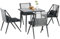 Outsunny Salon de Jardin extérieur en Aluminium Ensemble de Jardin 4 Chaise et 1 Table Salon de Jardin 5 pièces avec Coussins Plateau en Verre trempé Dossier à Corde décorative Gris foncé