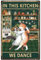 CREATCABIN Katze Vintage Schild Retro Metall Blechschild Poster Katze Kochen Malerei Plakette Eisenschild Wanddekoration Wandbild Hängeschild Für Wohnzimmer Liebe 30x20cm-Wir Tanzen In Der Küche