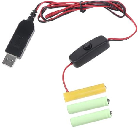 FEYLIE - Éliminateur de batterie AAA 4,5 V, éliminateur de batterie AAA, adaptateur d'alimentation, 4,5 V, remplace 3 piles AAA vers adaptateur secteur pour lumières LED de Noël