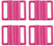 4 Modische Bikini-Verschlüsse 25mm Kunststoff Dessous BH Verschluss Haken BH-Zubehör, Farbe:pink