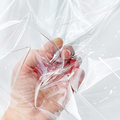 ONEART | Transparentes Vinyl-Stoff 91×135 cm, Mehrzweck- 0.3 mm Klares Wasserdicht TPU-Gewebe Meterware zum Nähen Handwerk Heimdekor
