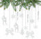 NAROSEBE 50 Stück Schneeflocken Deko Acryl Weihnachtsbaum Deko Schneeflocken Anhänger Christbaumschmuck Eiszapfen Weihnachtsbaumschmuck Schneeflocke Ornamente Anhänger Deko für Weihnachten Dekoration