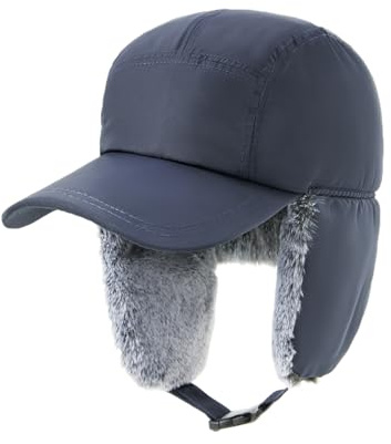 YAMEE Winter Baseball Cap Herren Warme,Trapper Mütze für Herren Vintage mit aus Plüsch Innenfutter,Wintermützen Damen Weich,Fliegermütze für Männer Kälteschutz,Russische Mütze Winddicht