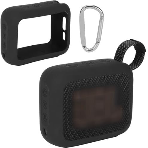 Lebakort Silicone Cover Compatible with JBL GO 4 Portable Bluetooth Wireless Speaker (Black silicone case)