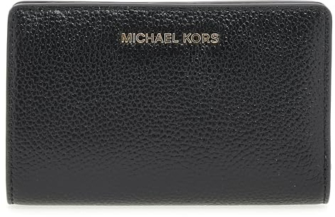 Michael Kors 32R4G8ED6L-001 MD SNAP ZA Wallet Women Black Size One Size