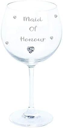 Chichi Bicchiere da gin personalizzato con cuore in cristallo e cristalli