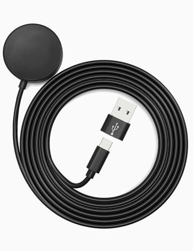 Sinoacc 100cm(3.3ft) Charger for Samsung Galaxy Watch 7/Ultra/6/6 Classic/5/5 Pro/4/4 Classic/3/Active 2/Active 1,with USB to USB C Adapter,Magnetic Fast Charging Cable for Samsung Watch