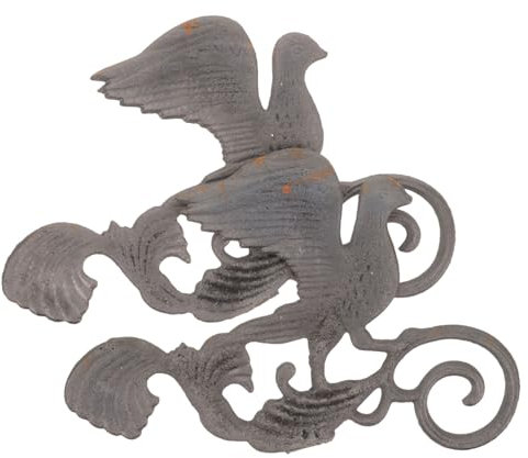Toddmomy Garden Wall Ornaments Fence Ornaments Outdoor Pigeon Gate Topper Iron Gate Decorative Flower