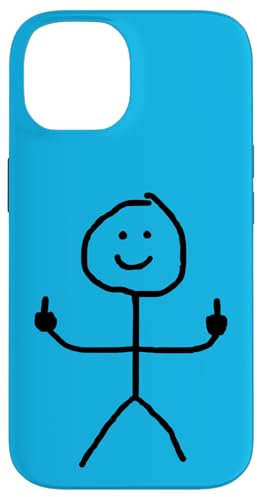 Funny Man Stick Middle Finger Funny Case for iPhone 14
