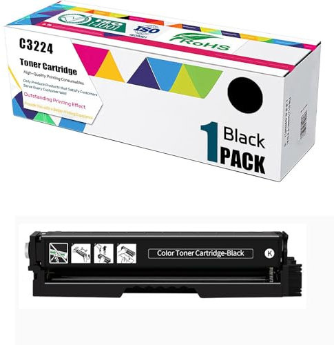 PAESCOY C3224 Tonerkartuschen C3210K0 C3210C0 C3210M0 C3210Y0 (kein Chip) Kompatibel Für Lexmark C3224dw C3326dw C3426dw MC3224adwe MC3224dwe MC3224i Drucker,Black-1 Pack