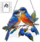 Fensterdeko Hängend Vogel Buntglas Deko - Fensterdeko Vogel Sonnenfänger, 2D Acryl Kolibri Und Nordkardinal Wandschmuck Mit Kette, Vögelchen Anhänger Fensterdekoration Für Zuhause, Studio, Restaurant