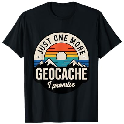 Retro 80s Sunset Geocaching for Vintage Style Lovers T-Shirt