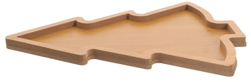 ZUNOXAZ Weihnachtsbaumförmige Holz Servierplatte Aus Holz Mit Unterteilungen Festliches Snacktablett Für Vorspeisen Und Desserts Weihnachtsdeko Und Partyteller