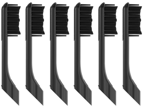 Kompatibel mit Quip-Ersatzköpfen for elektrische Zahnbürsten, kompatibel for, 6er-Pack(Black)