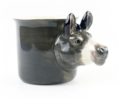 Laikram 3D Animal Ceramic Mug Collection for Coffee Cups, Realistic Wildlife Head Design, Gift Ideas for Tea Lovers (Donkey)