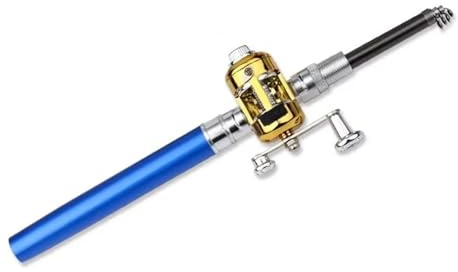 JZFOACHR Angelrute 1PCS Aluminium Legierung Stift Angelrute Mini Tragbare Tasche Kleine Angelrute EIS Floß Angeln Brücke Angeln 1 Meter (Schwarz)