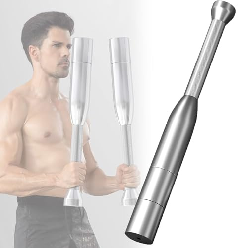 Steel Mace - Mazza indiana regolabile per esercizi muscolari e condizionamento per fitness, stretching e riabilitazione delle spalle, perfetto per casa palestra e ufficio