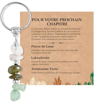 Idee Cadeau Femme Porte Clef Pierre Naturelle Bijoux de Sac Accessoires | Cadeau pour Femme Meilleure Amie Sœur Fille Collegue, Cadeau Femme Original Utile Anniversaire Noël