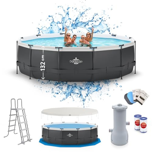 Piscina Fuori Terra Dardaruga Ø 488 x 132 cm | Mod. MAUI (2026) | Marchio Italiano | Scala + Copertura + Telo Base + Pompa Filtro Energy Saver | Materiali PREMIUM | Garanzia e Assistenza ITALIA
