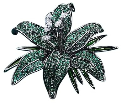 Broche Lys Feuille Verte(Green)