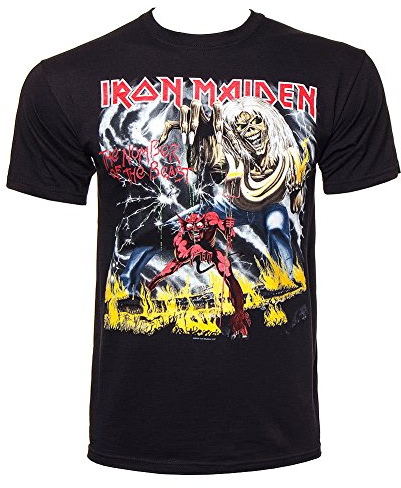 Iron Maiden T Shirt Number of The Beast new Official Licensed Mens Unisex Black (Large)