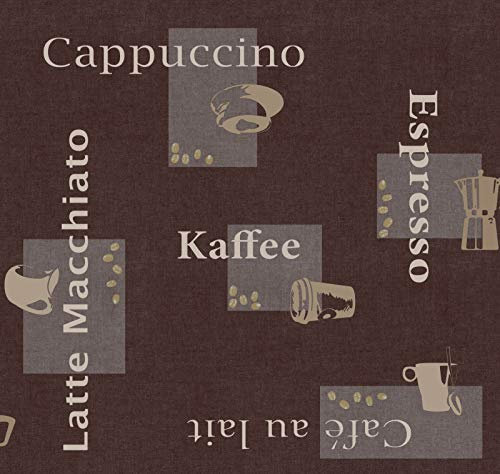 d-c-fix Wachstuchtischdecke – Manhattan Cappuccino schoko (150 cm) – Tischtuch im Vintage-Stil für den Küchen-, Ess- oder Gartentisch – lebensmittelecht, abwaschbar & wasserdicht