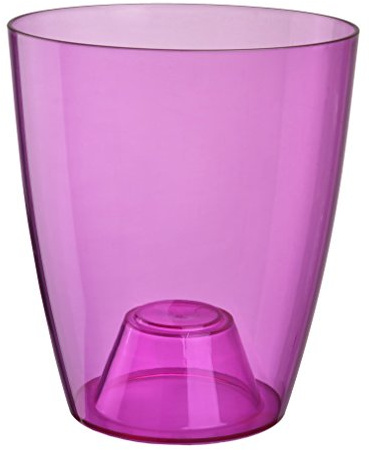 Erhard-Trading Orchideentopf Ornella Klarsichtcontainer Blumentopf Pflanztopf Übertopf 11cm Transparent violett Kunststoff