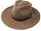 B&S Premium Lewis - Fedora Hut mit breiter Krempe - 100% Wollfilz - wasserfest - Lederband - 60cm Hellbraun