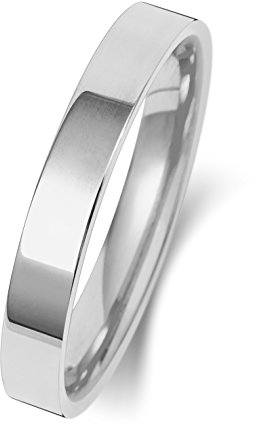 Platin 950 3mm Flach Court Form Herren/Damen - Trauring/Ehering/Hochzeitsring WJS18998PT950