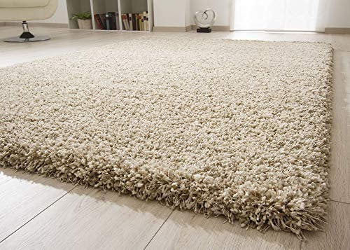 Steffensmeier Hochflor Teppich Twilight | Wohnzimmer | Beste Qualität | Elastischer Flor | Creme meliert 2211, Größe: 240x340 cm