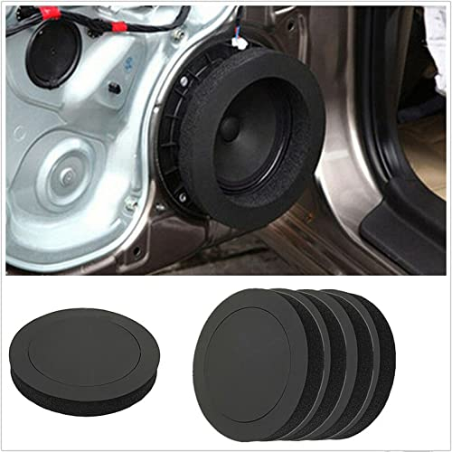 BAQI 4 pcs Universel 6.5 Pouces Mousse Anneau D'isolation Anneau Insonorisé Coton Pad Voiture Porte Haut-Parleur Bass Enhancer Système Kit