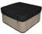 Hot Tub Cover, Square Hot Tub Cover Protector with Elastic Waterproof Sunproof UV-resistant, Outdoor Hot Spring Bath SPA Bath Pool Cover Coverage, 190T Polyester, 90.9x90.9x11.8in(Black)