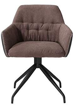 MJC Stuhl JD7819 Polsterstuhl Sessel Armlehnenstuhl drehbar 180° (Brown)