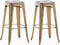 CLP 2er Set Barhocker Joshua I Stapelbare Tresenhocker aus Metall I Barstühle mit Fußstützen I Sitzhöhe 76 cm I Stapelhocker, Farbe:Gold