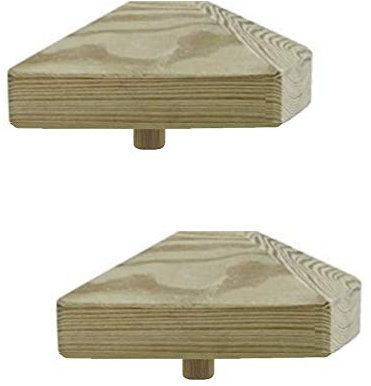 Lot de 1 à 10 capuchons de poteau en bois pyramide H2i - Taille : 80 mm / 100 mm / 130 mm (3) - 2 pièces de 130 x 130 mm.
