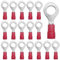 CEEYSEE 100x Kabelverbinder 0.5-1.5mm² Loch-Ø M6 Ringkabelschuhe Abzweigverbinder - Für Elektrische Crimpkabelschuhe Kable Teillisoliert PVC Kabel-Verbinder(Rot/DPRH6)
