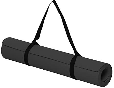 Spokofit EVA Yoga Mat With (Bag & Strap) Non Slip Yoga Mat For Gym, Workout, Yoga Aasan (Black) (4 Mm)