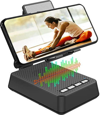 YMCRLUX Gift Ideas-Desk Phone Stand with Bluetooth Speaker, Adjustable Phone Holder with Sound Amplifier, Electronic Gadgets for Women and Men