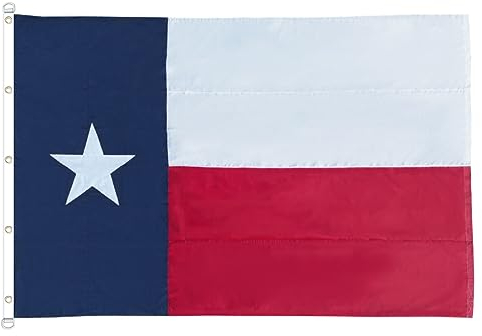 Texas-Flagge, 25,4 x 38,1 cm, strapazierfähig, für den Außenbereich, bestickt, genäht, schwer, 100 % Nylon, lebendige Farben – Messingösen und 4 Nähte, gesäumt USA-Flagge (XL – 3 x 4,6 m Texas-Flagge)