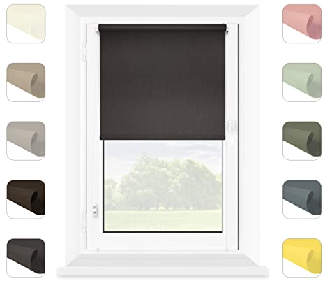 MARDOM Klemmfix Rollo Ohne Bohren für Fenster - Mini Rollos für Innen (Graphit, 40x150 cm, Stoffbreite: 36)