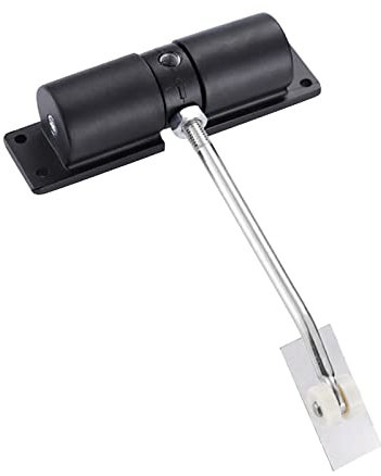 Colcolo Mounted Spring Door Closer Adjustable Automatic Stopper Closing Door Hinge for External Doors & Gates Garden Shed Doors Ranch, Black
