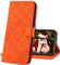 IMIRST Phone Flip Case for Apple iPhone 11 Pro Max, Premium PU Leather Embossing Design Protective Cover Stand Wallet Case Compatible for Apple iPhone 11 Pro Max. XC3 Orange