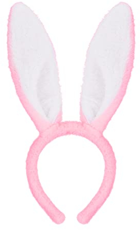 Sibba Kaninchen Ohren Stirnband Plüsch Hase Hasenohren Haarreif für Kinder Weihnachten Osterhasen Hüte Kostüm Zubehör Bunny Ear Haarband Haarbänder Mädchen Erwachsene Karneval Cosplay Party (Hellrosa)
