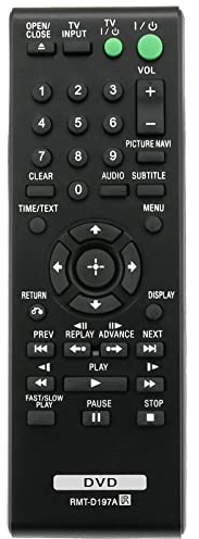 AULCMEET RMT-D197A Télécommande Rechange pour Sony CD DVD Player DVP-SR510 DVP-SR210 DVP-SR500H DVP-SR500WM DVP-SR100 DVP-SR120 DVP-SR405P DVP-SR510H DVP-SR750HP DVPSR100 DVP-SR201P