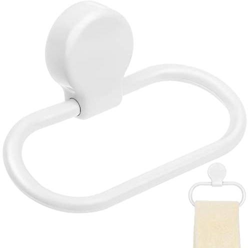 Alipis Porta asciugamani per bagno, porta asciugamani in plastica, senza dilling (bianco)