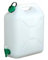 Lot de 2 Jerricane plastique alimentaire, 5 Litres, avec robinet